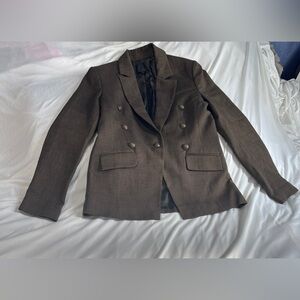 Victorian Vintage  Blazer   Dark Brown Double-Breasted Blazer
#101